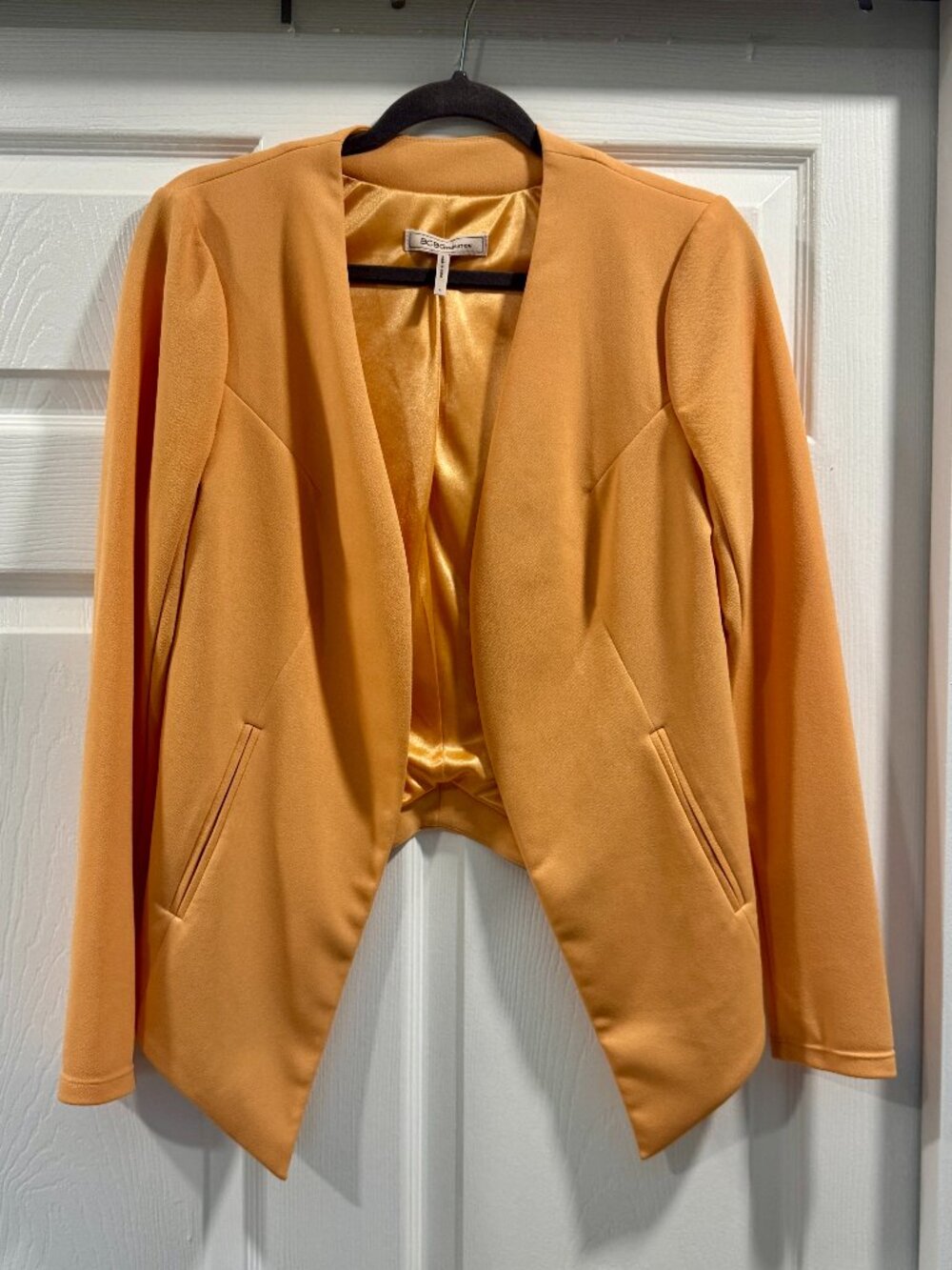 BCBGeneration Draped Open Front Jacket Peach Apricot Size Small